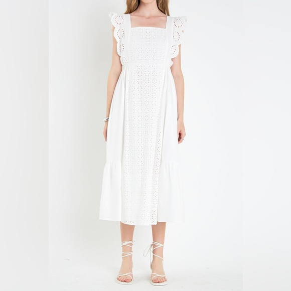 English Factory Eyelet Maxi Dress White NWT - Picture 2 of 16